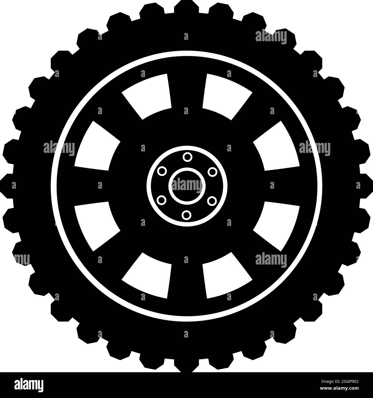 Car wheel Tire icon black color vector illustration flat style simple