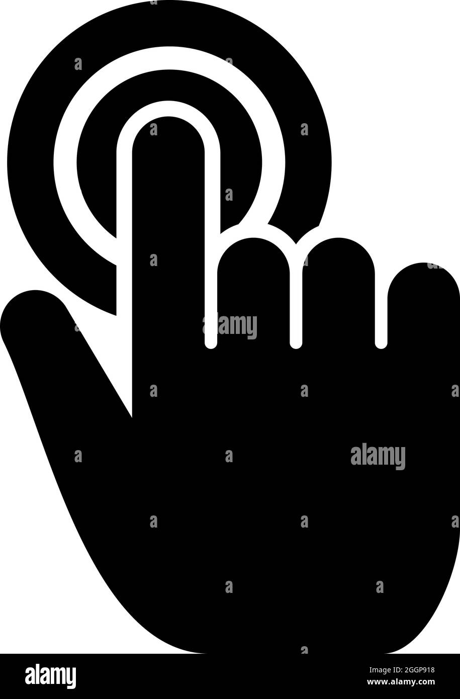Click on button Hand cursor Touch screen icon black color vector