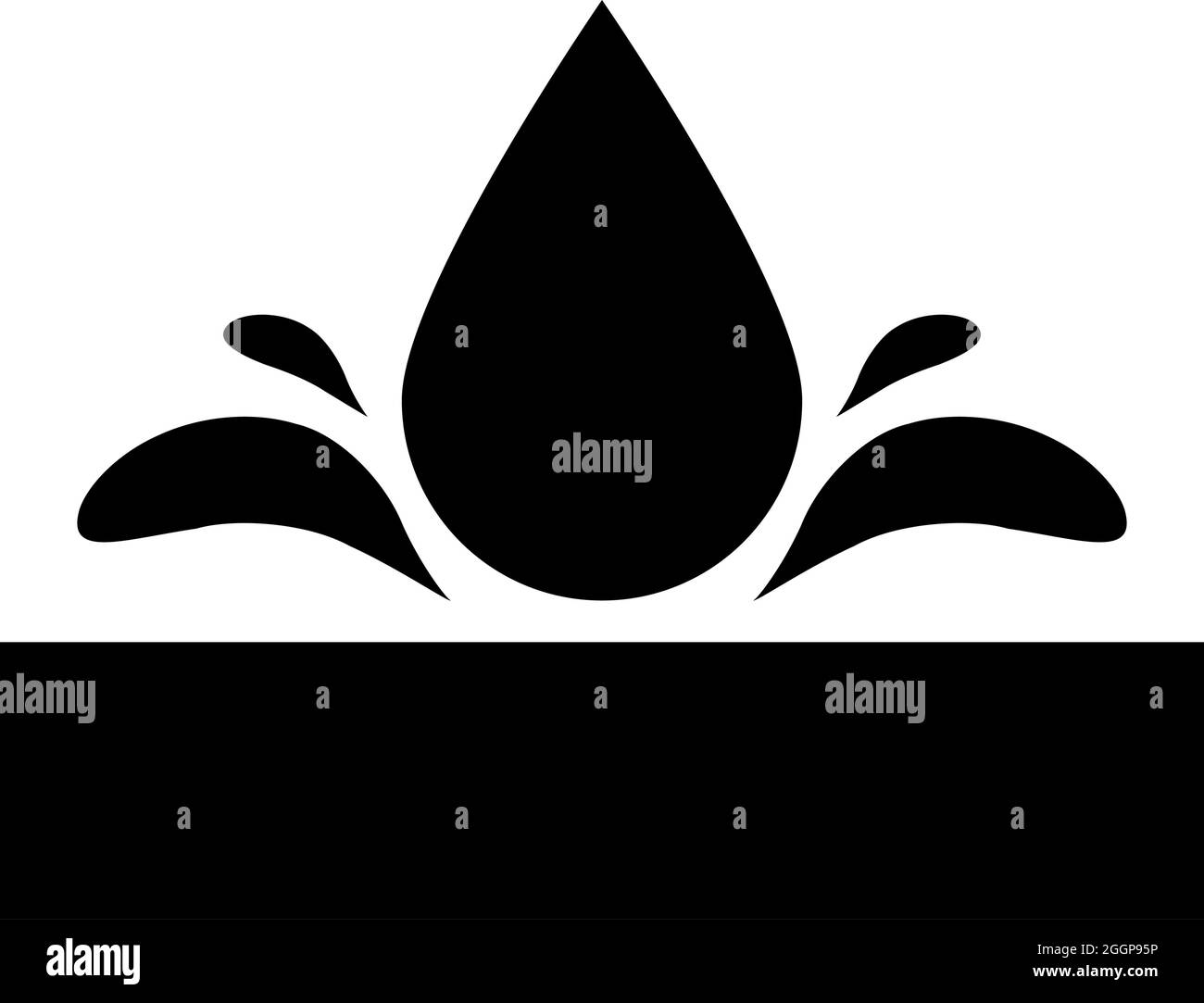 Waterproof Water resistant surface Drop pushing out foundation impermeable fabric wet protection Hydrophobic material icon black color vector Stock Vector