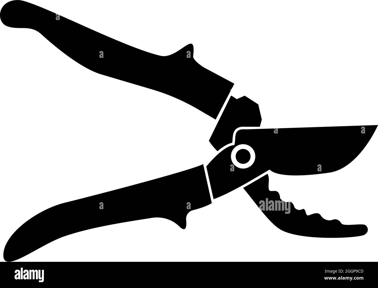 Secateur garden pruner pruning shears Clippers Hand scissors Manual cutting icon black color vector illustration flat style simple image Stock Vector