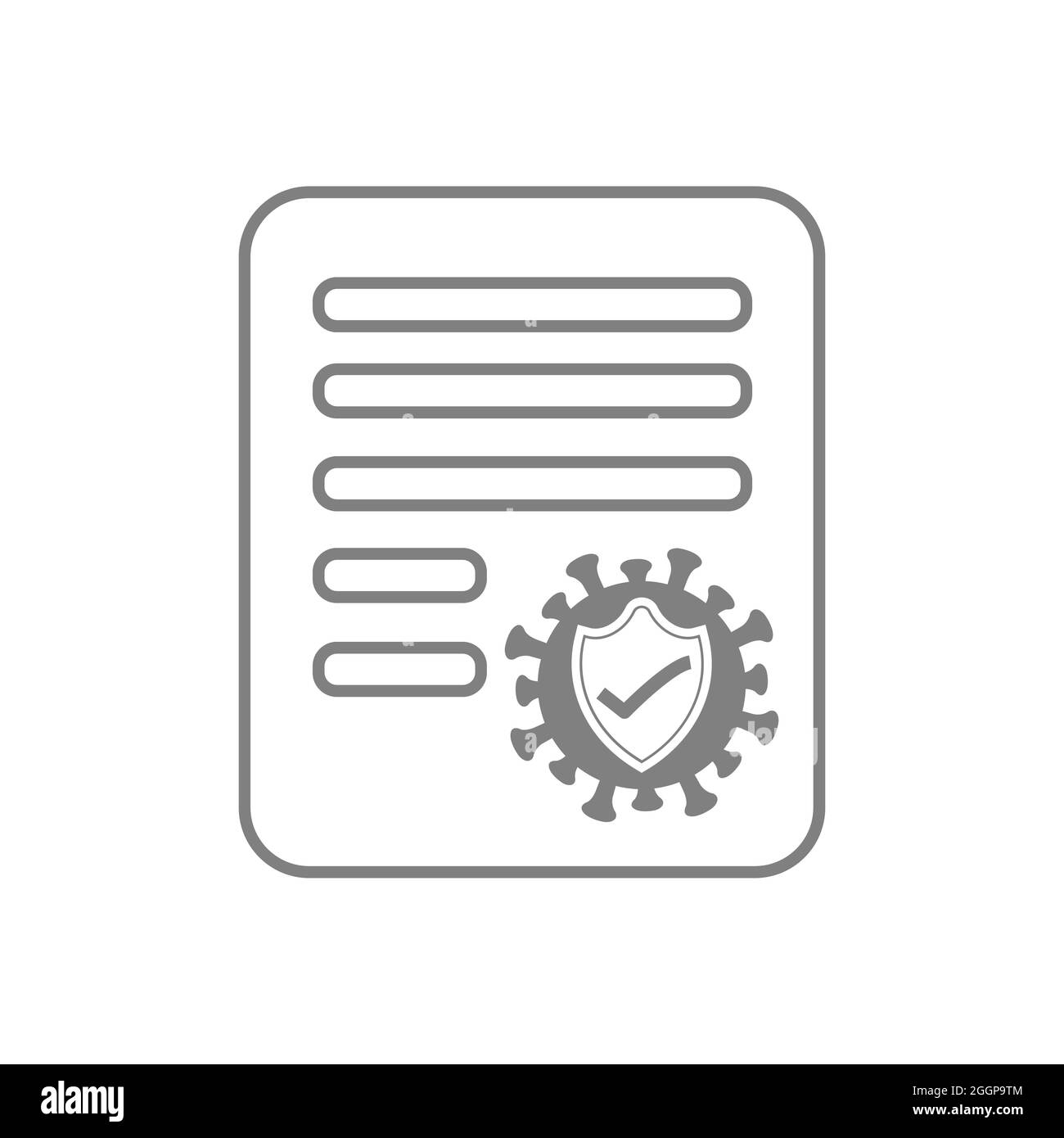 Covid Immunity Certificate or Passport Icon Isolated Stock Vector