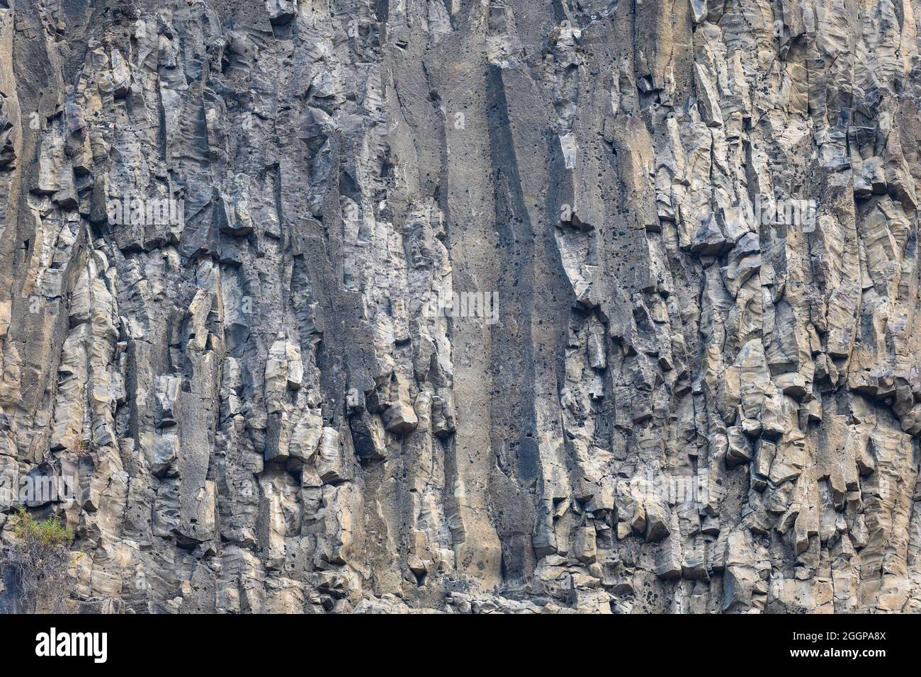Thick baslat layers with columnar joints. Oregon, USA. Stock Photo