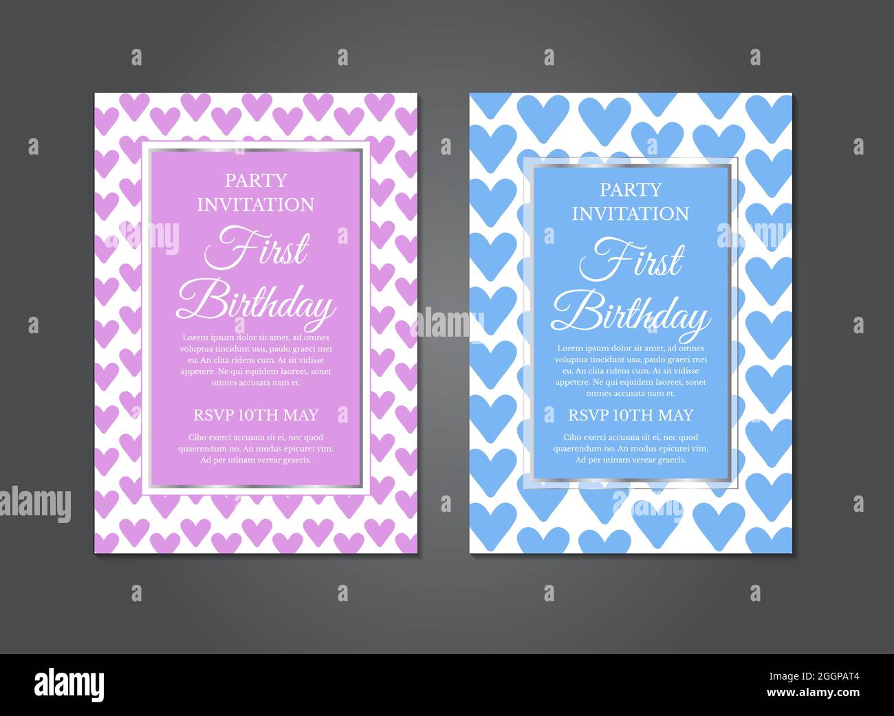 Baby First Birthday Invitation Design Stock Vector