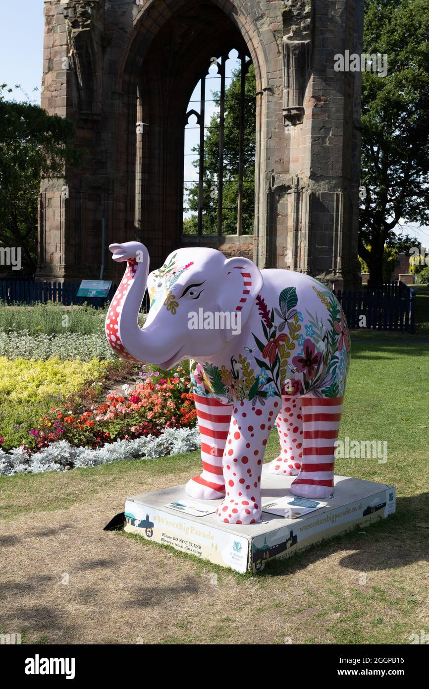 An Elephant Never Forgets by Katie Hodgetts, Worcester's Big Parade, Summer 2021, Worcestershire, England. Stock Photo