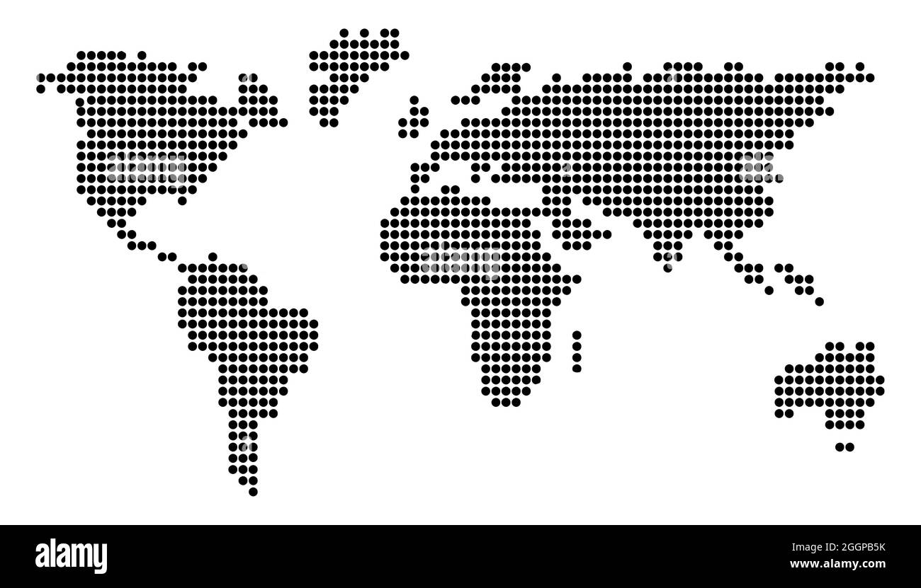 Dotted World Map Vector Illustration Design with Circles Stock Vector