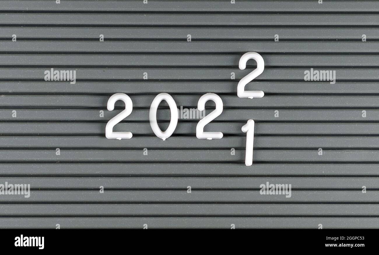 Concept of changing the year from 2021 to 2022 Stock Photo Alamy