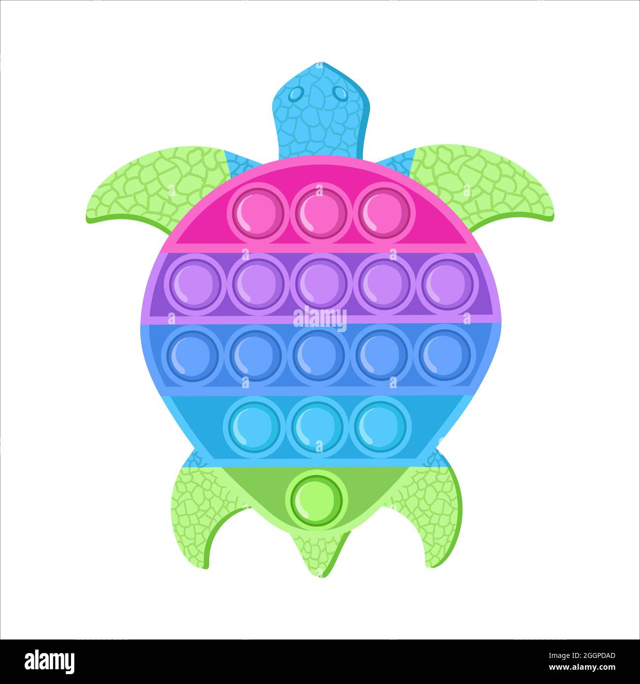 Kid Touch Toy Popit Colored Turtle Isolated On A White Background 