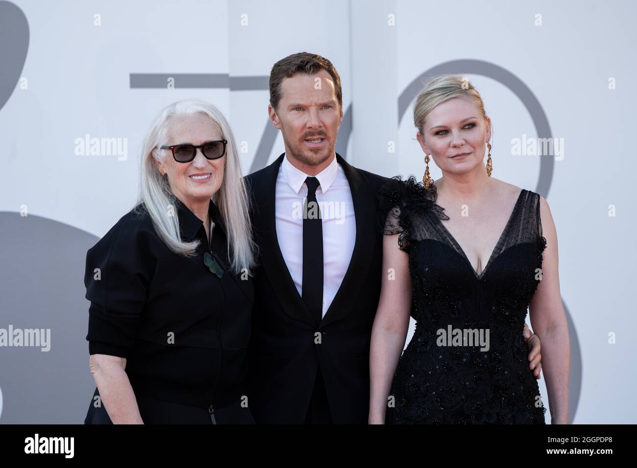Lido di Venezia, Italy, 2nd September 2021 : Benedict Cumberbatch, Kirtsten Dust and Jane Campiom, walks the red carpet ahead of the 'The Power of the dog'' screening during the 78th International Venice Film Festival. Credit: Luigi de Pompeis/Alamy Live News Stock Photo