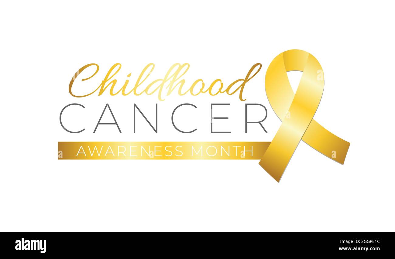 Childhood Cancer Awareness Month Isolated Logo Icon Sign Stock Vector