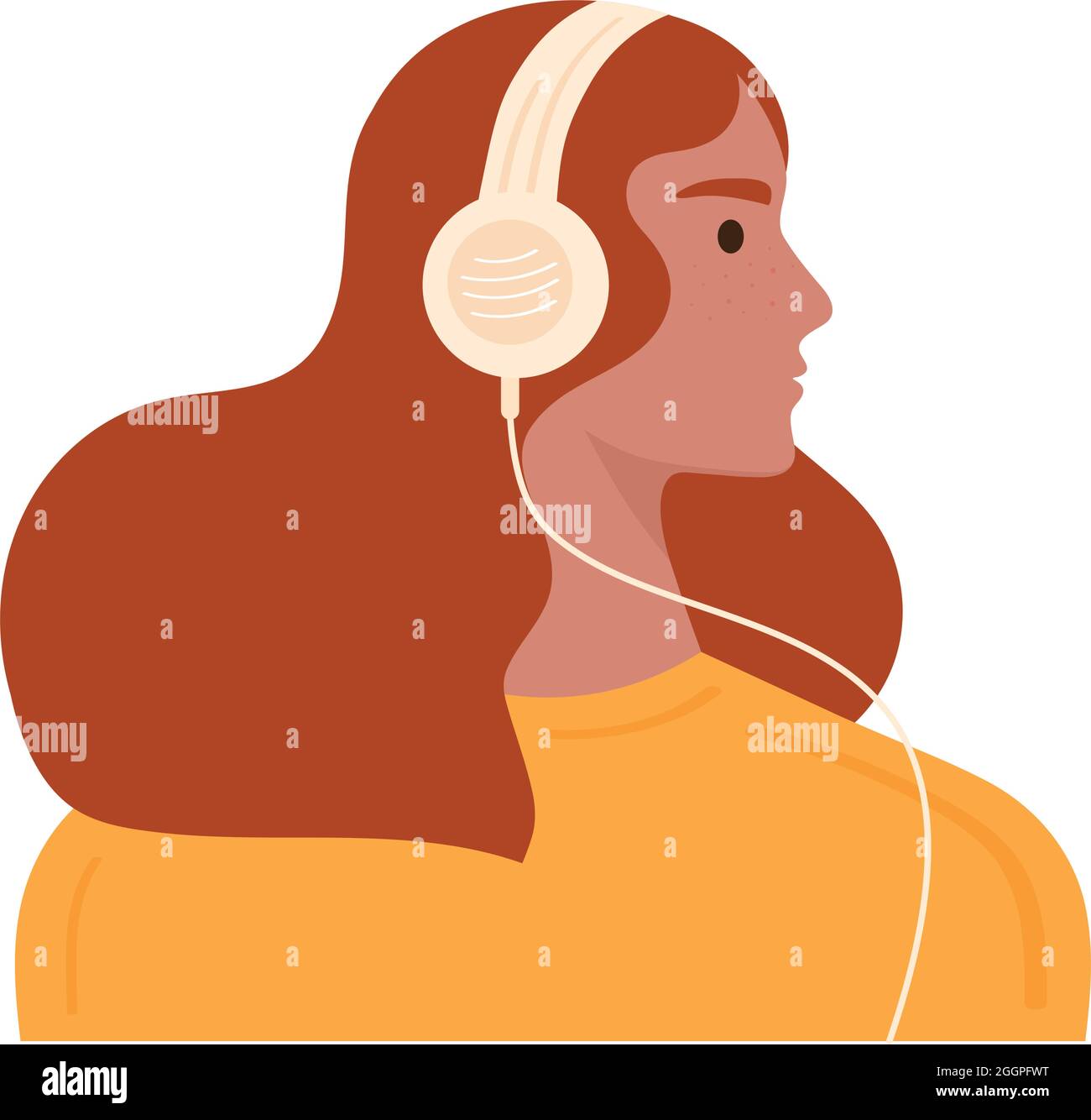 Woman with headphone Stock Vector