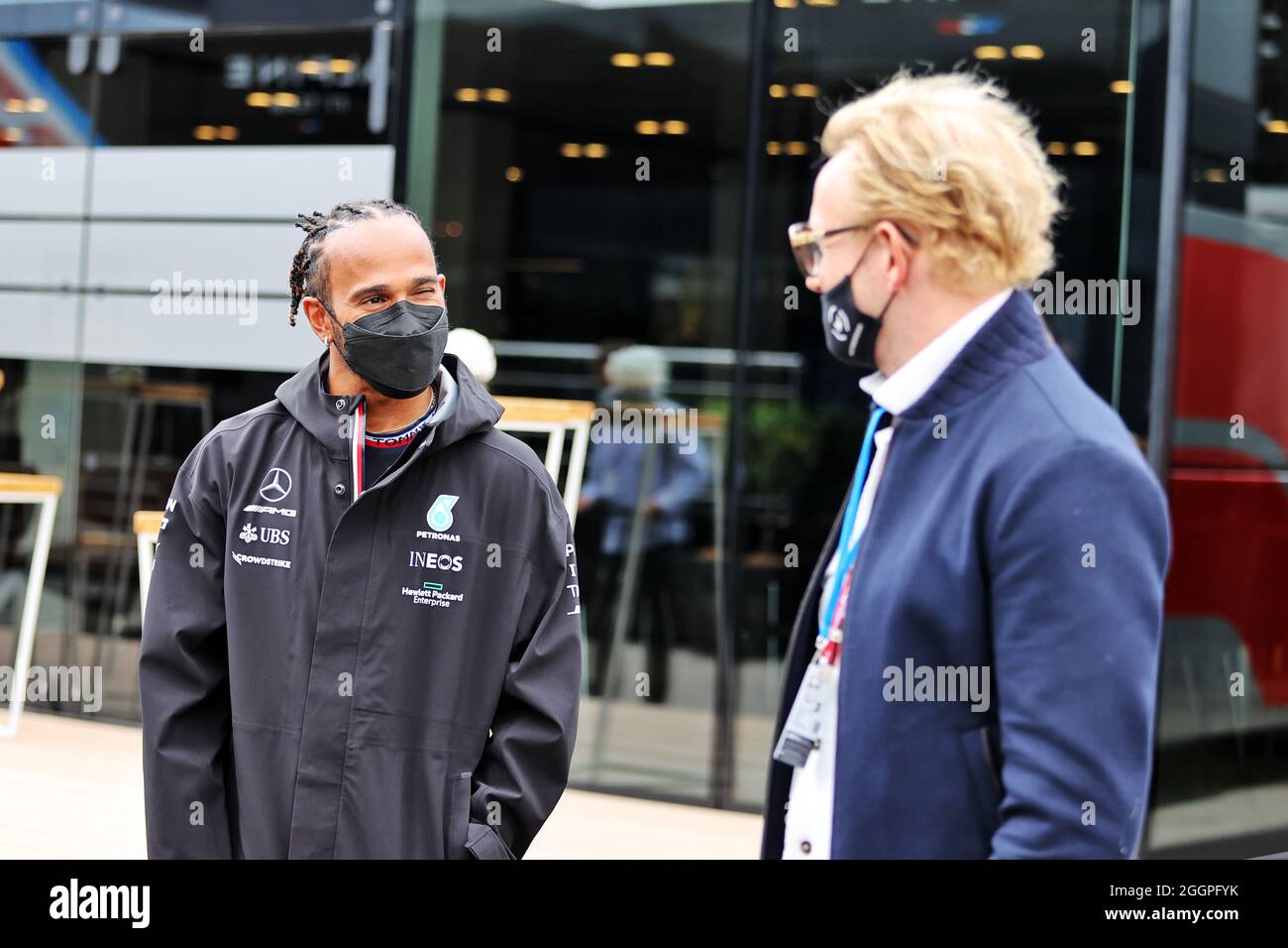 (L to R) Lewis Hamilton (GBR) Mercedes AMG F1 with Prince Bernhard of OrangeNassau, van (L to R) Lewis Hamilton (GBR) Mercedes AMG F1 with Prince Bernhard of OrangeNassau, van
