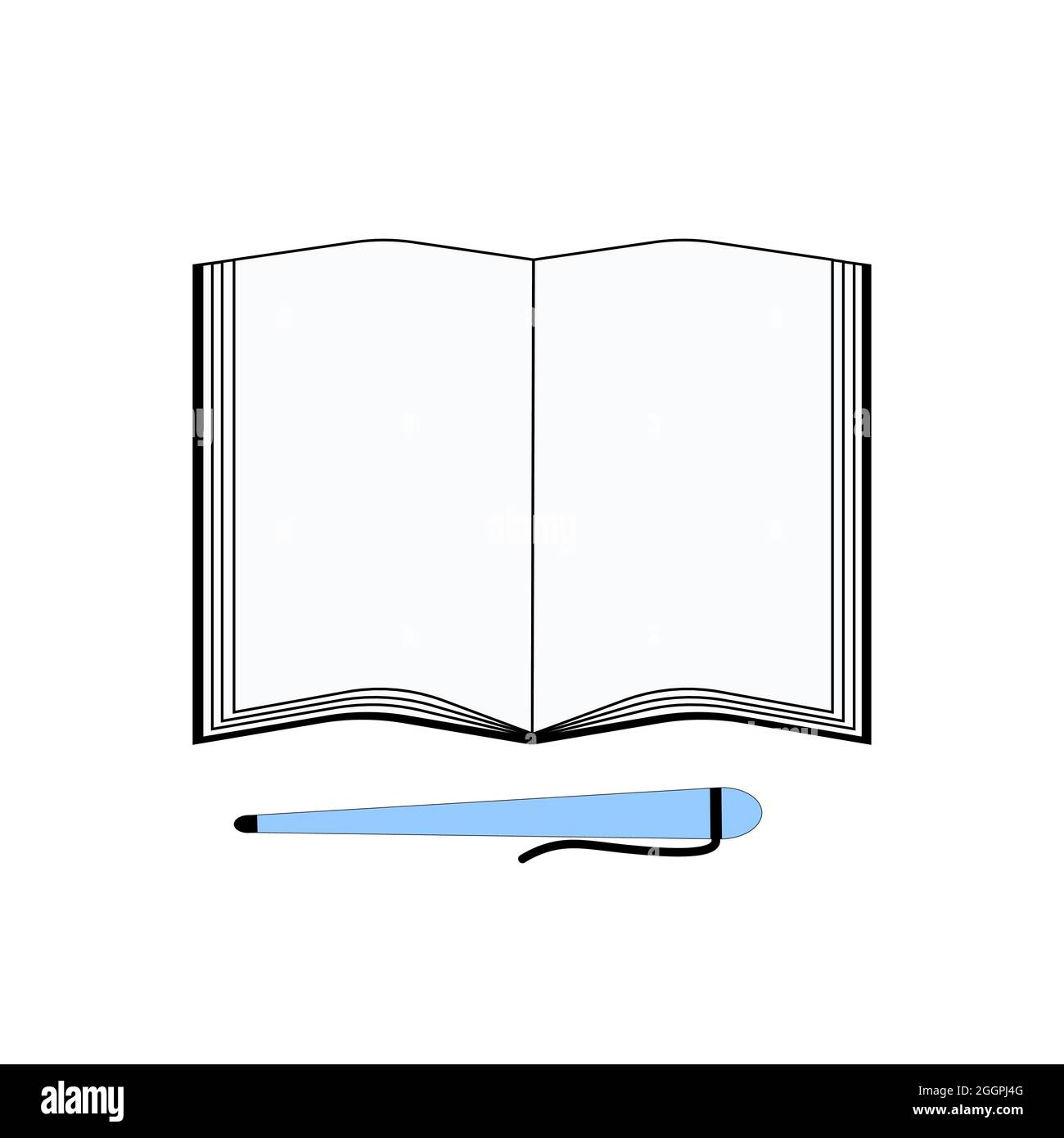 open blank notebook with pen Stock Vector Image & Art - Alamy
