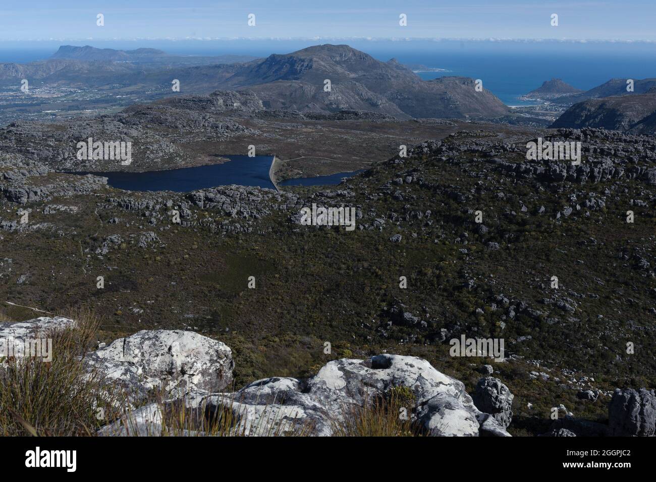 A reservoir on Cape Town's Table Mountain range is used to supply
