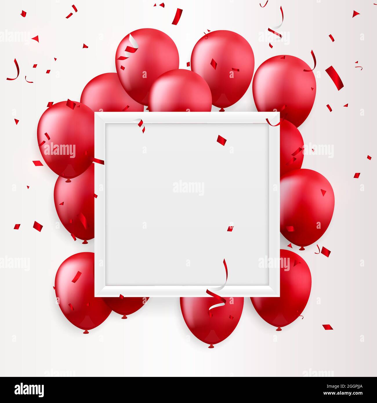 Happy Birthday red ribbon banner Stock Illustration