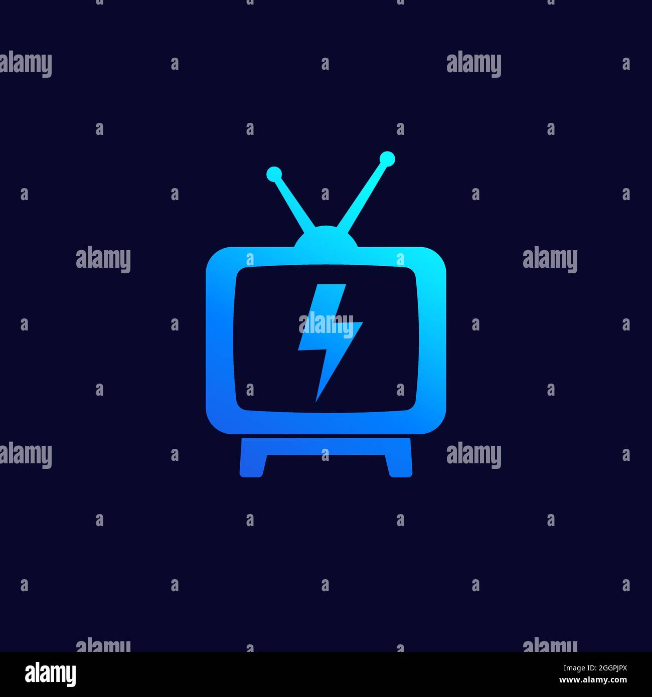 tv with antenna vector logo icon Stock Vector