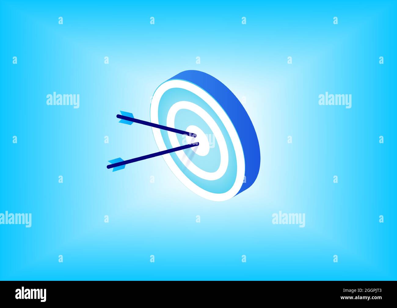 Target isometric 3d vector icon. Bulls-eye and target setting concept illustration. Stock Vector