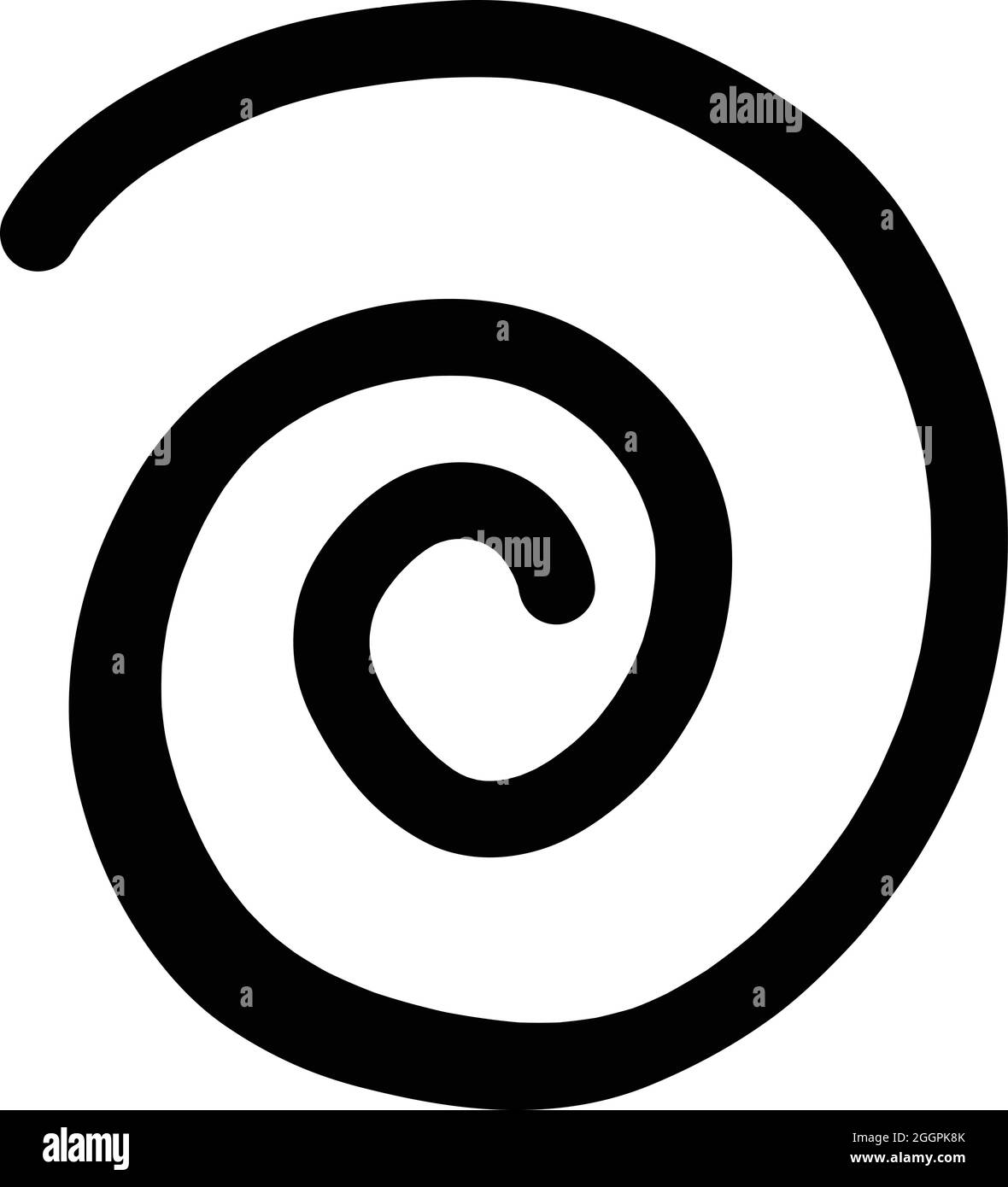 Spiral line icon outline hand drawn vector. Swirl whirlpool Stock