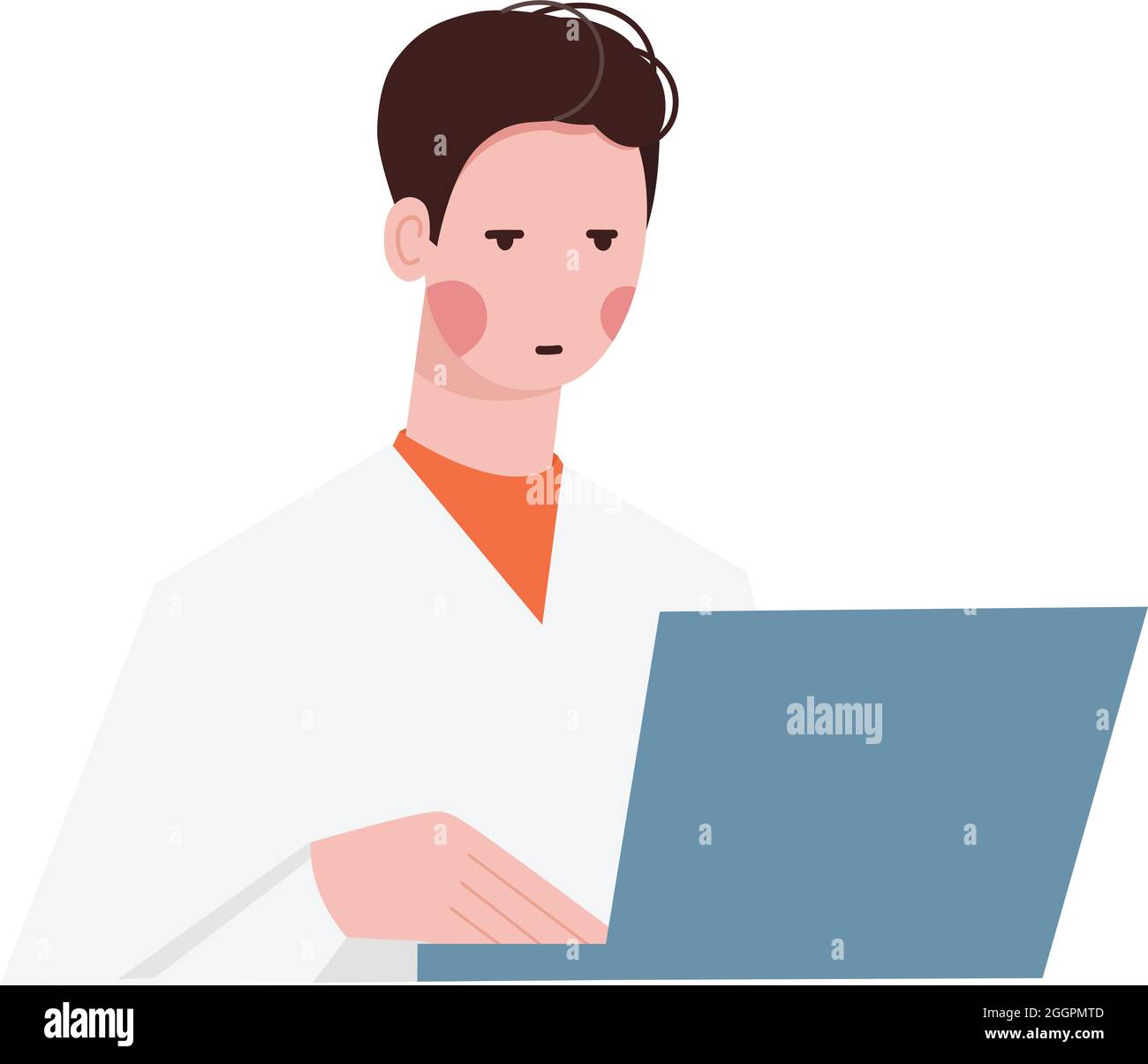 Lab scientist icon cartoon vector. Laboratory research test Stock