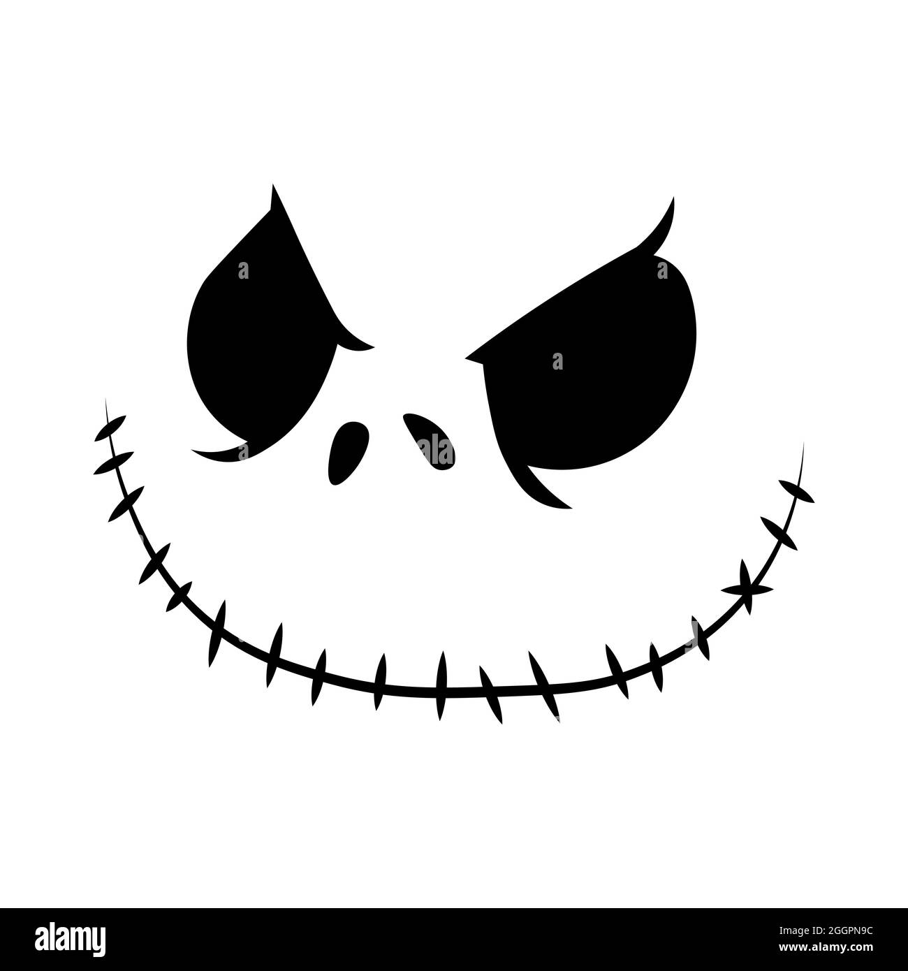 monster face clipart black and white christmas