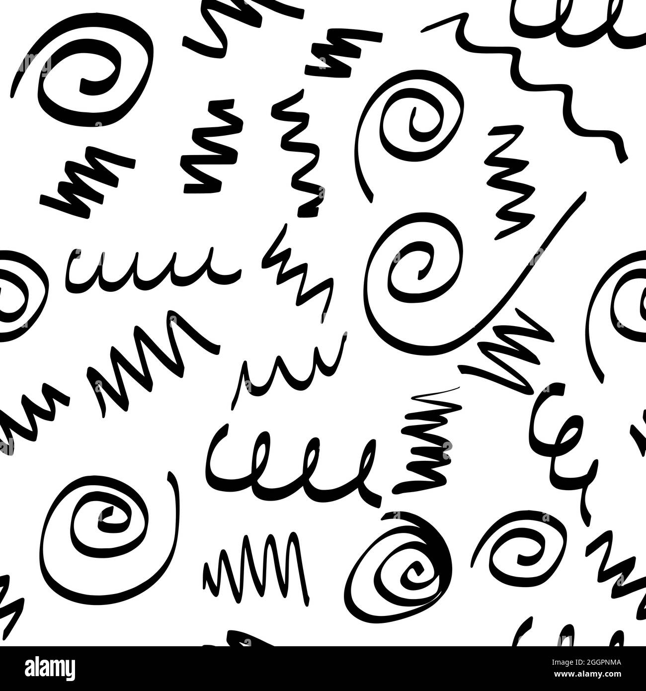 Scribble Seamless Pattern in Black and White Stock Vector Image & Art ...