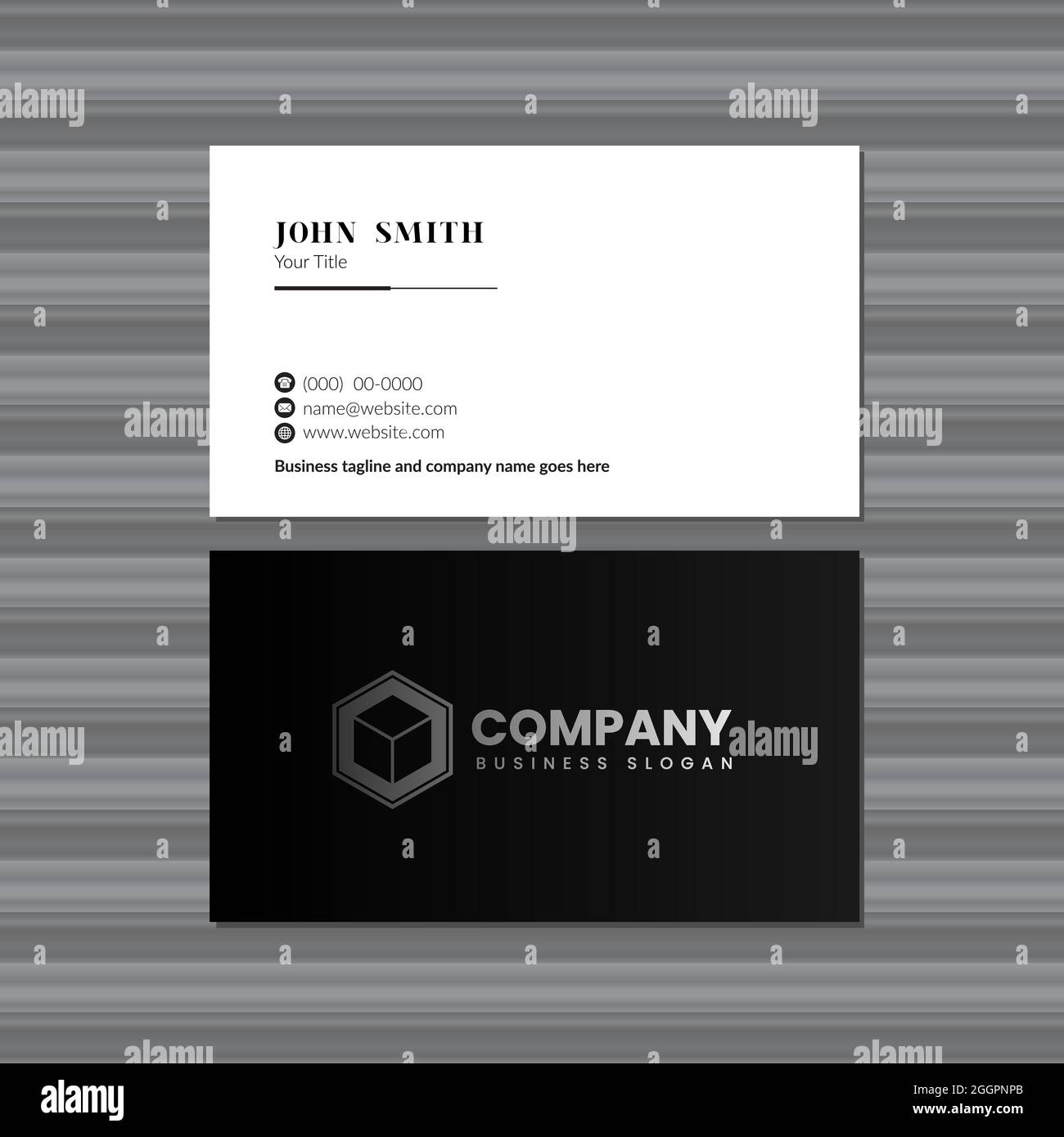 Minimal Black Business Card Design Stock Vector Image & Art - Alamy