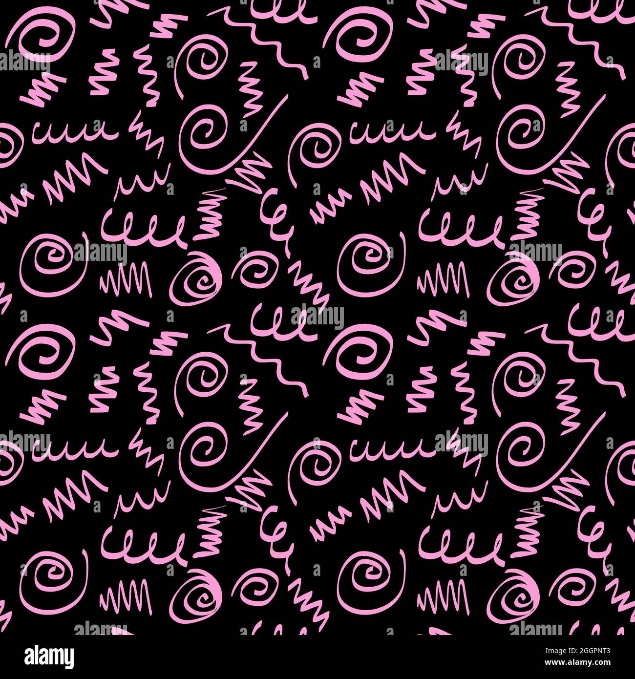 Scribble Spiral Seamless Pattern Background Stock Vector