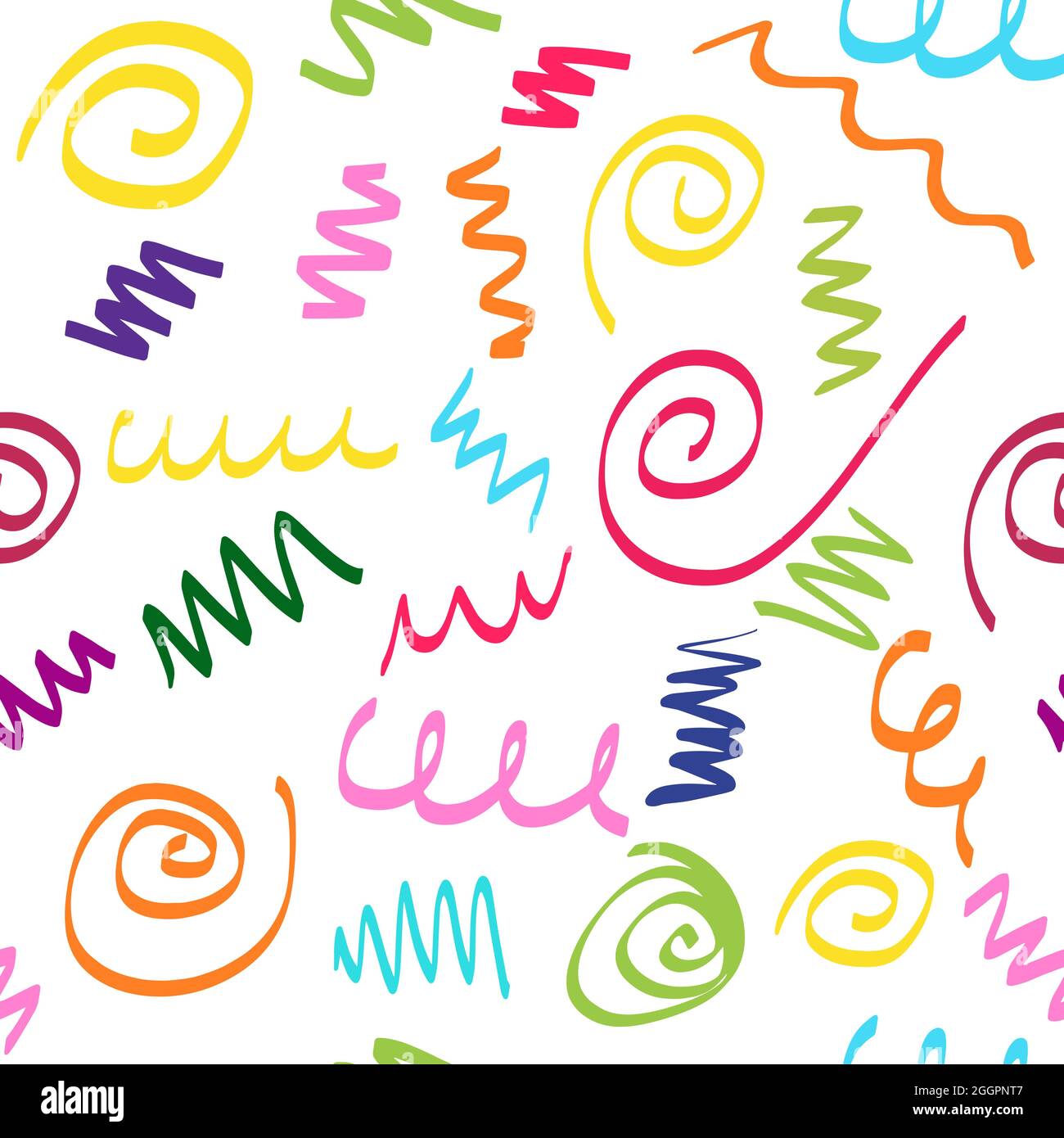 Colorful Scribble Seamless Pattern Background Stock Vector