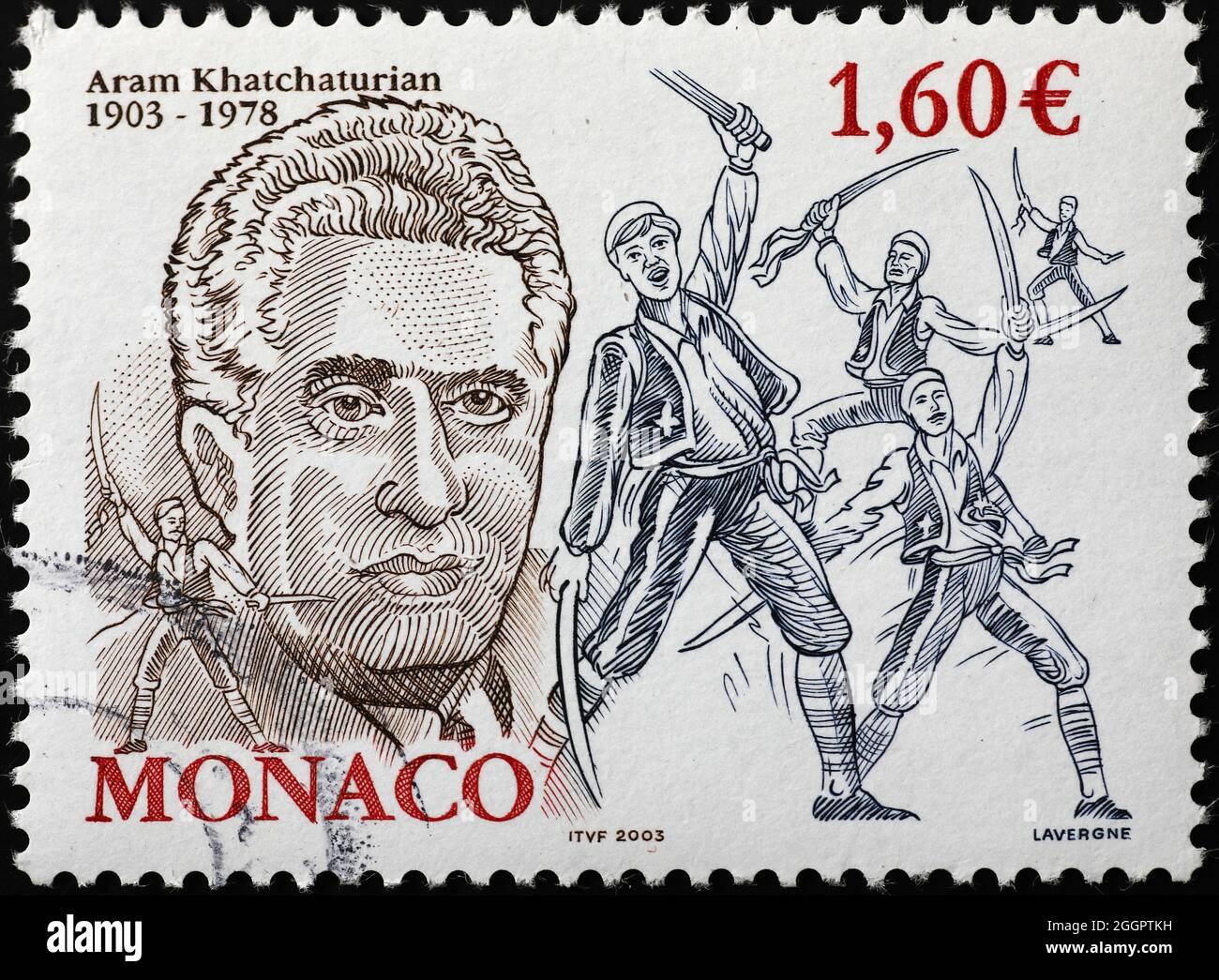 Aram Kachaturian portrait on postage stamp Stock Photo