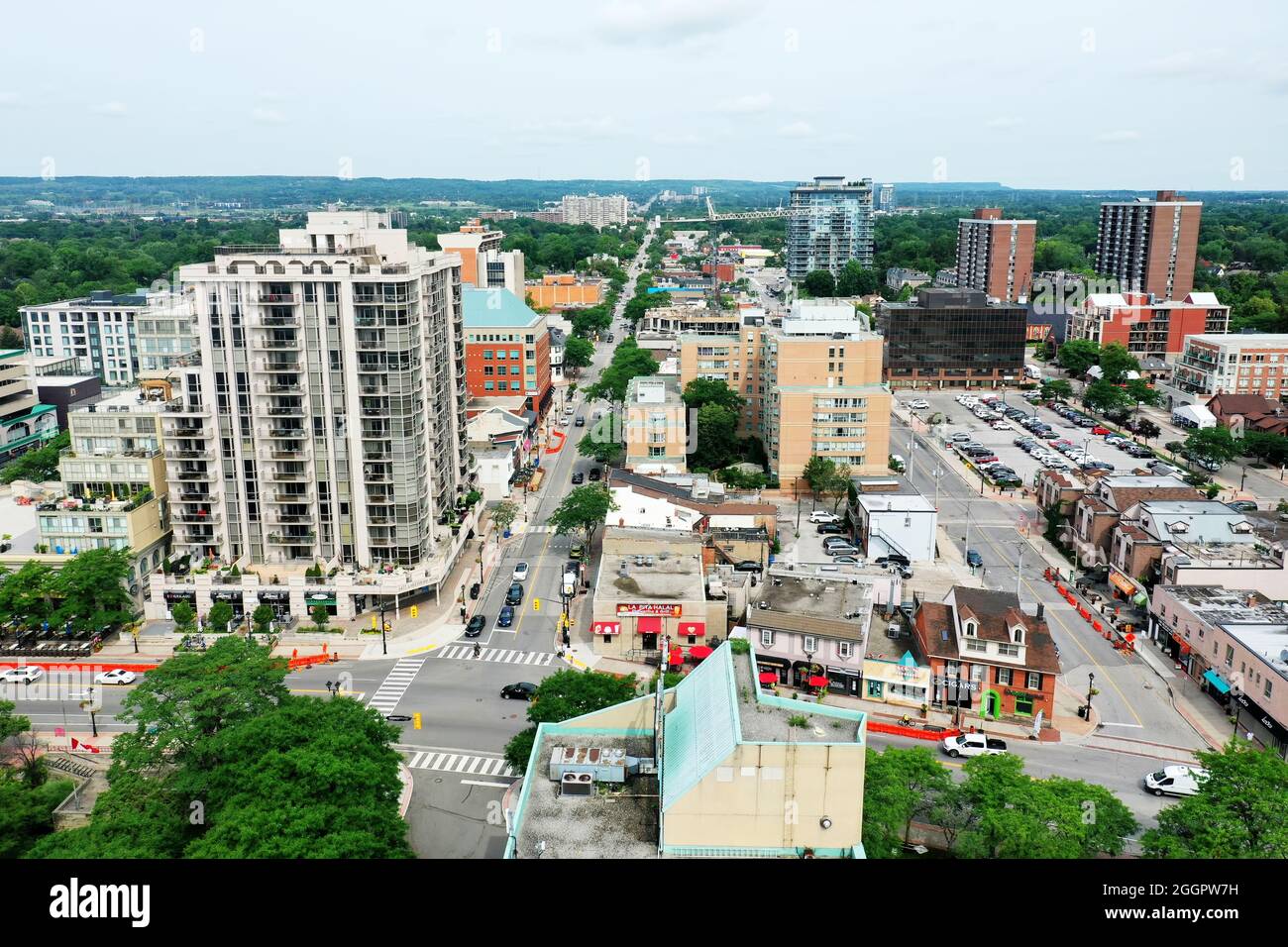 An aerial of the downtown in Burlington, Ontario, Canada, editorial Stock Photo