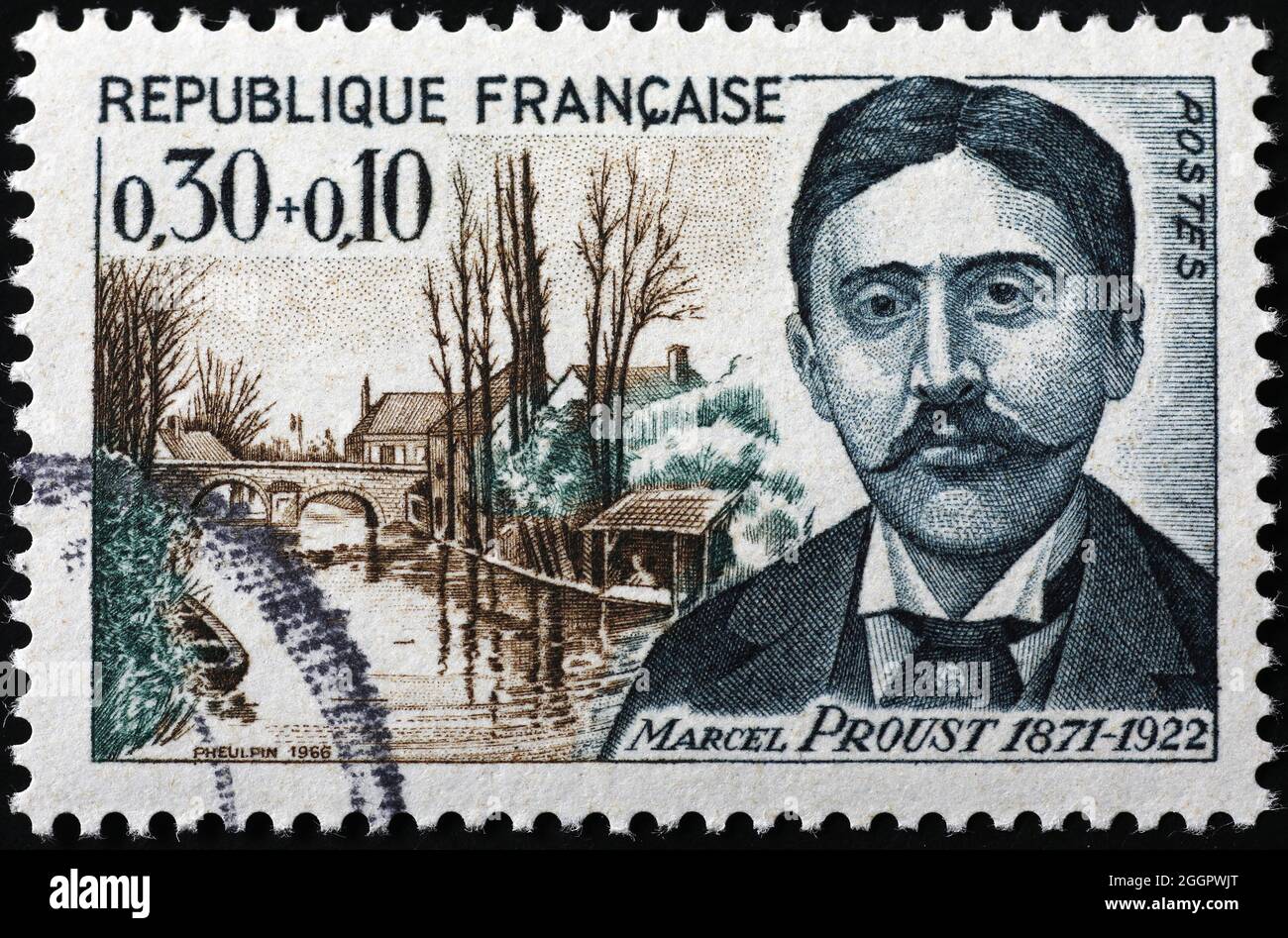 Marcel Proust on old french postage stamp Stock Photo