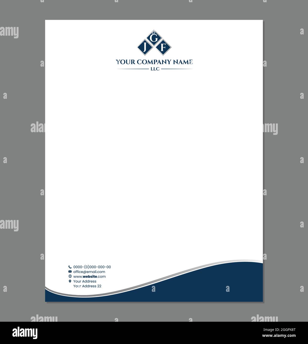 Blank Letterhead Template for Print with Logo Stock Vector Image & Art