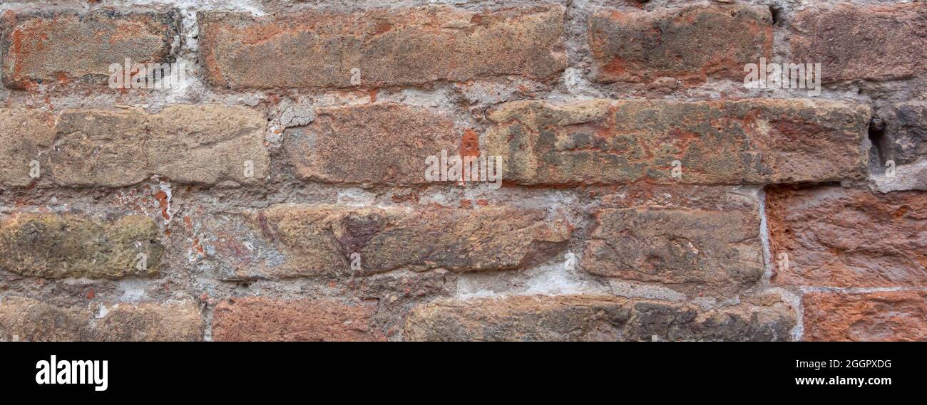 Old red brick wall background Stock Photo