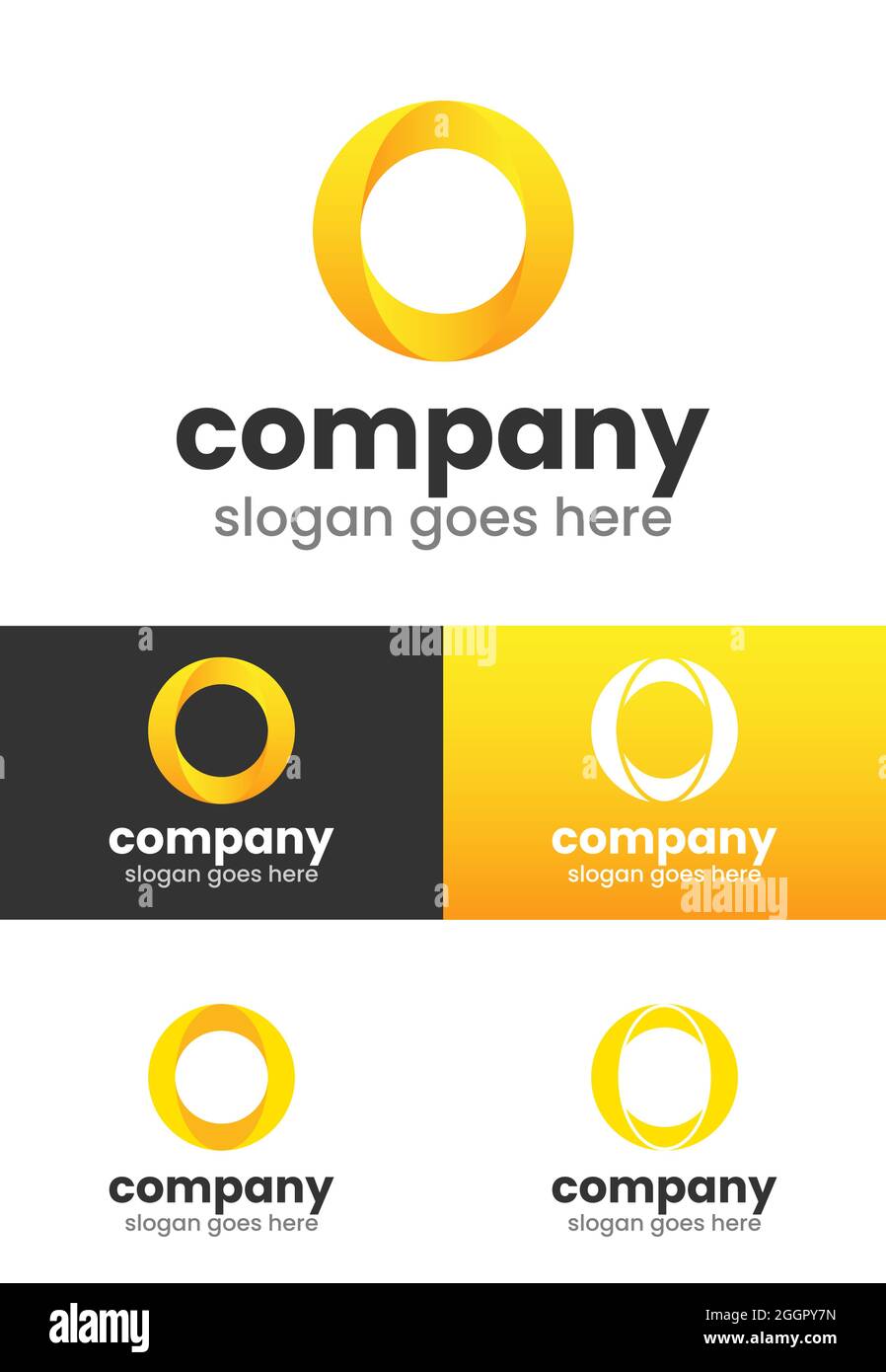 Circle O Logo Design 3D Stock Vector