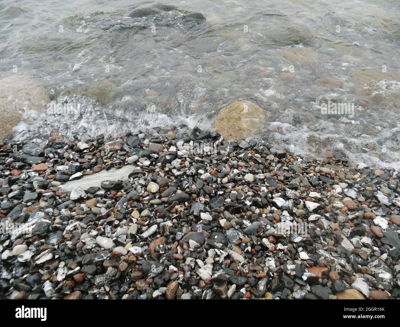 Ostseestrand Insel Rügen viele Kleine Steine Stock Photo