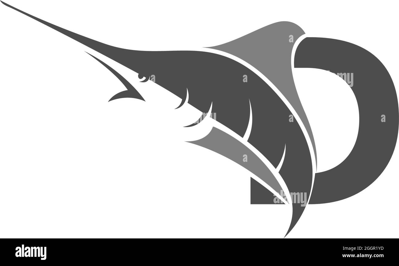 Letter D with ocean fish icon template vector Stock Vector Image & Art ...