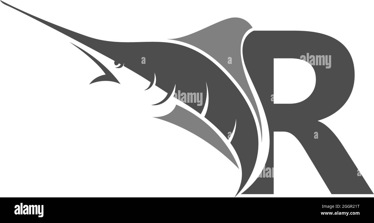 Letter R with ocean fish icon template vector Stock Vector Image & Art ...