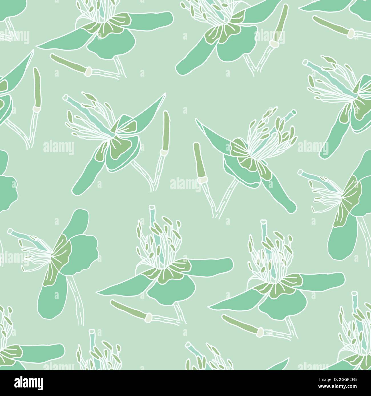 Green Flower Seamless Pattern Design Stock Vector Image & Art - Alamy