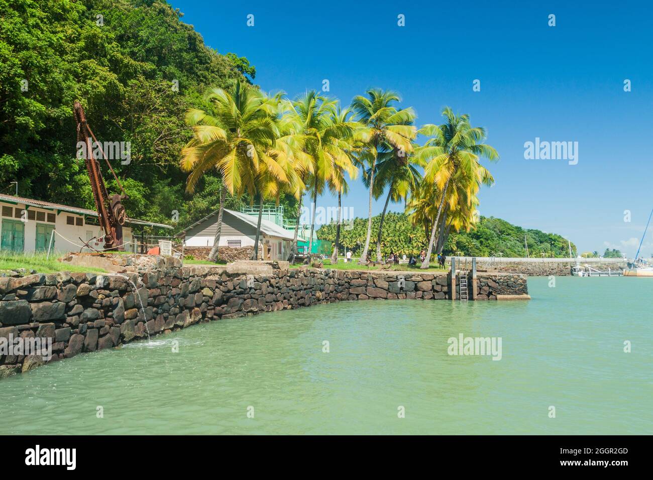 Coast of Ile Royale, one of the islands of Iles du Salut (Islands of Salvation) in French Guiana Stock Photo