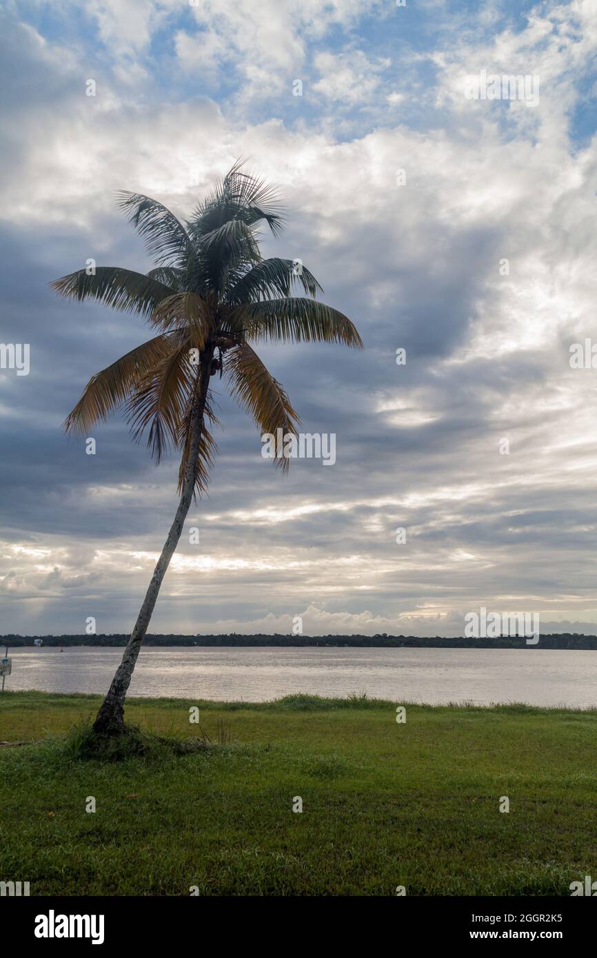 St Laurent du Maroni, French Guiana. Maroni (Marowijne) river between Suriname and French Guiana. Stock Photo