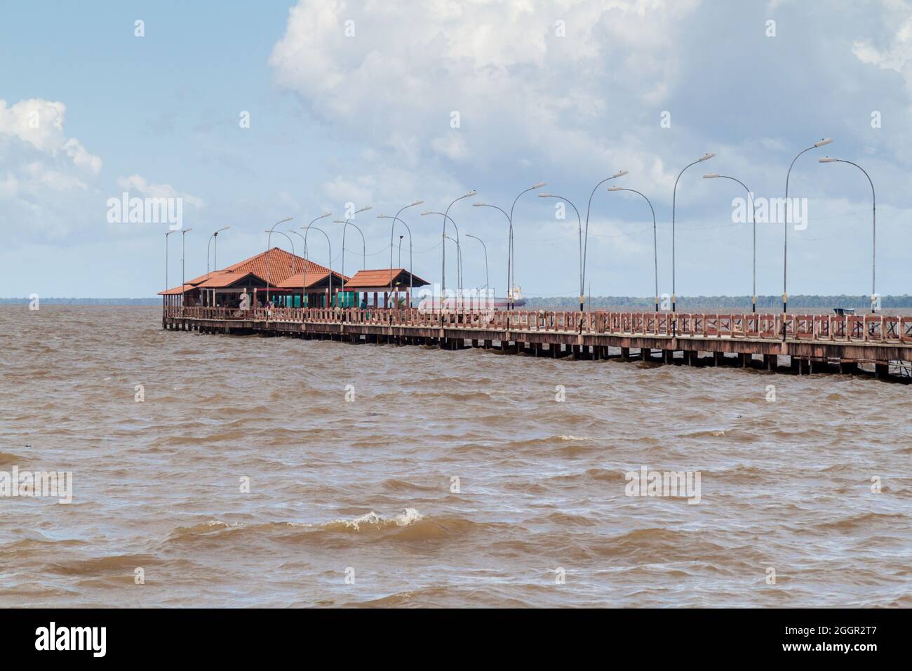 Long pier in Macapa, Brazil Stock Photo