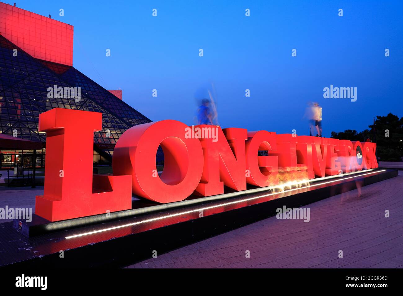 Cleveland rock and roll hall of fame and museum sign hires stock