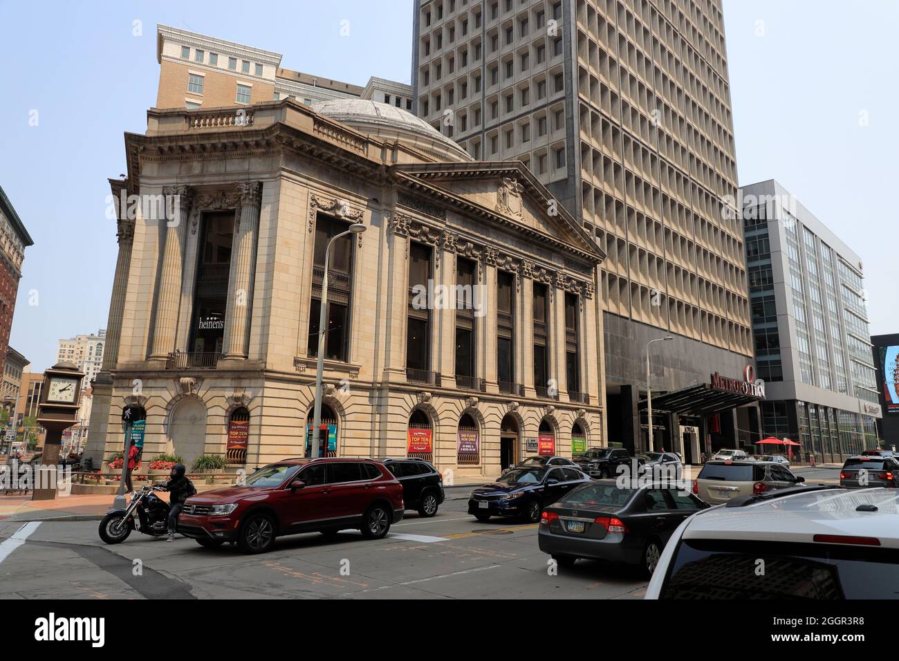 Historic Cleveland Trust Company Building nowadays the Heinen's Grocery Store.Cleveland.Ohio.USA Stock Photo