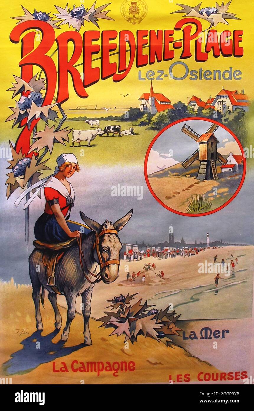 Affiche Vintage Watering Places - Ostende, Blankenberge, Knokke