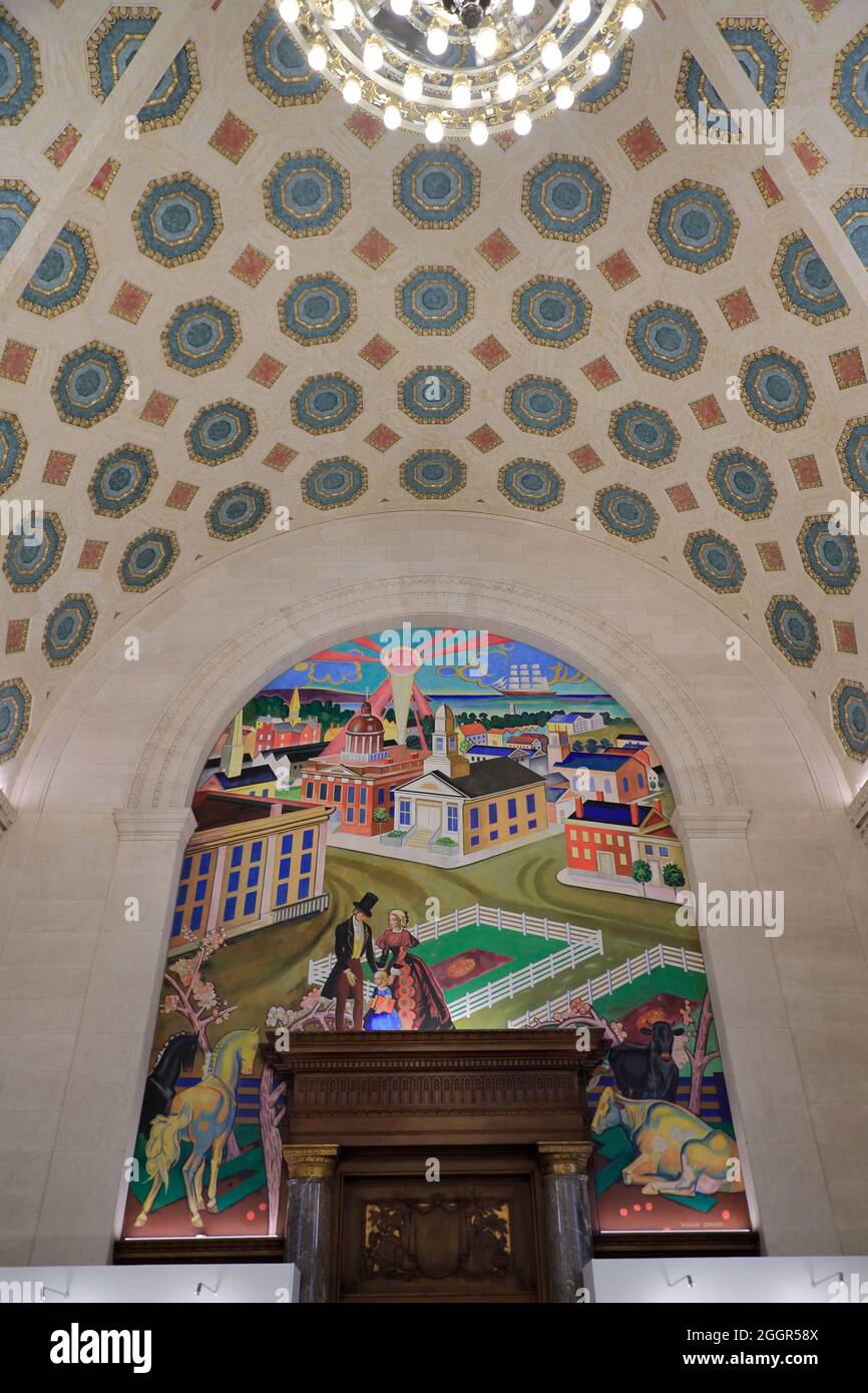 Interior view of the Main Library of Cleveland Public Library.Cleveland
