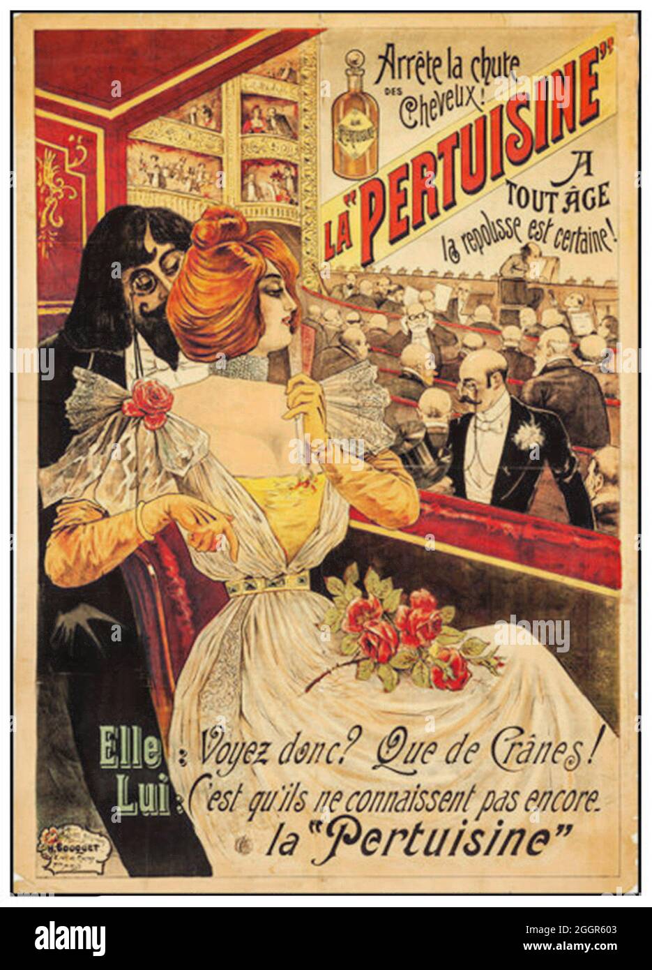 Click On Vintage French alcohol poster - La Pertuisine Stock Photo