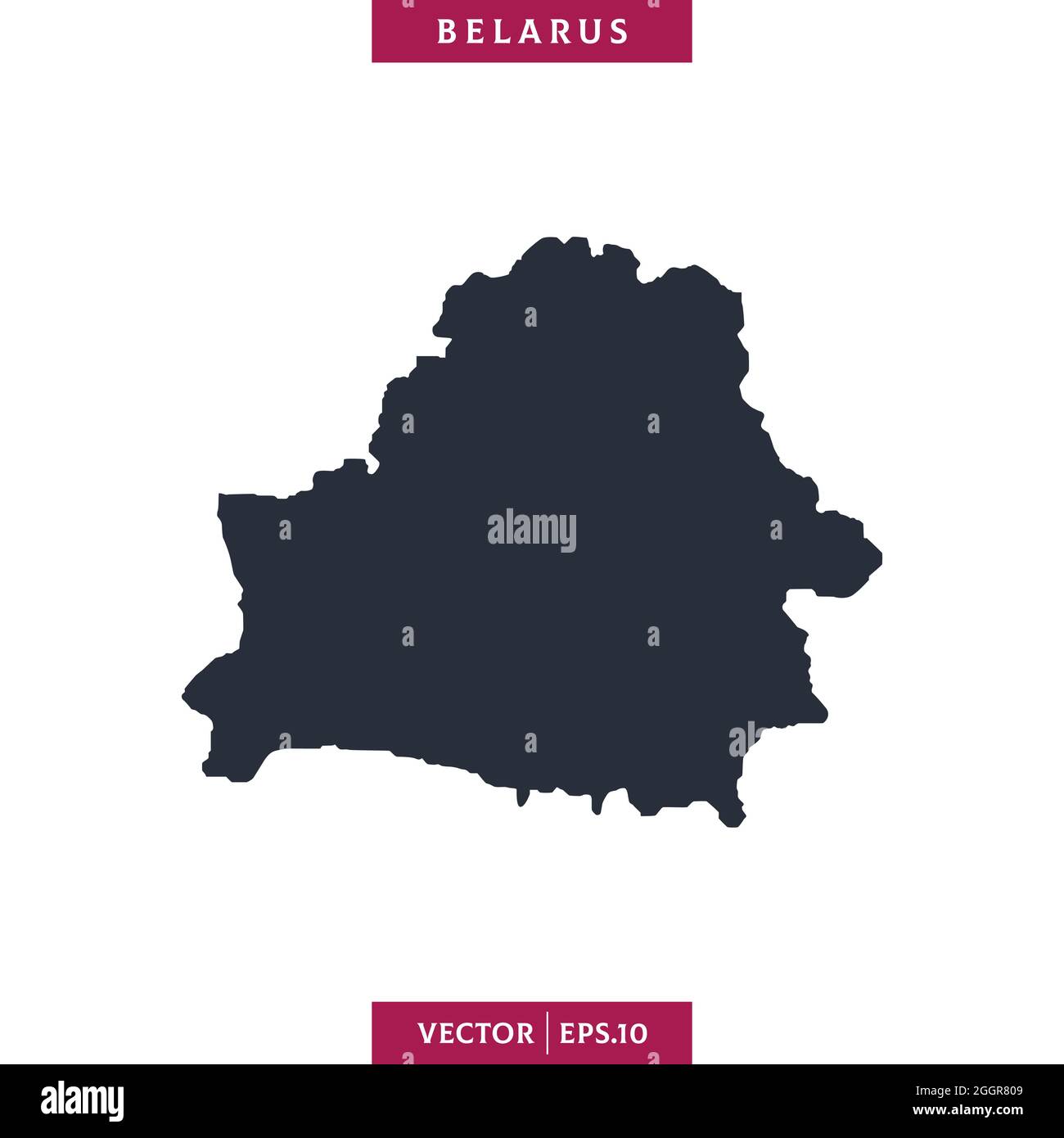 Detailed map of Belarus vector stock illustration design template. Vector eps 10. Stock Vector
