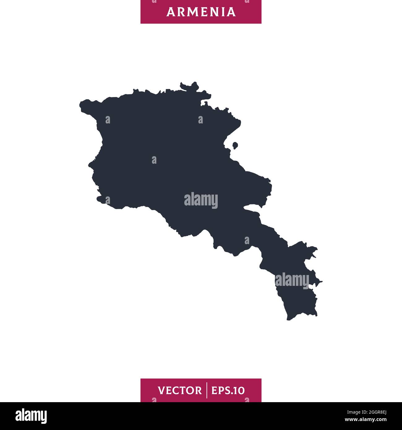 Detailed map of Armenia vector stock illustration design template. Vector eps 10. Stock Vector