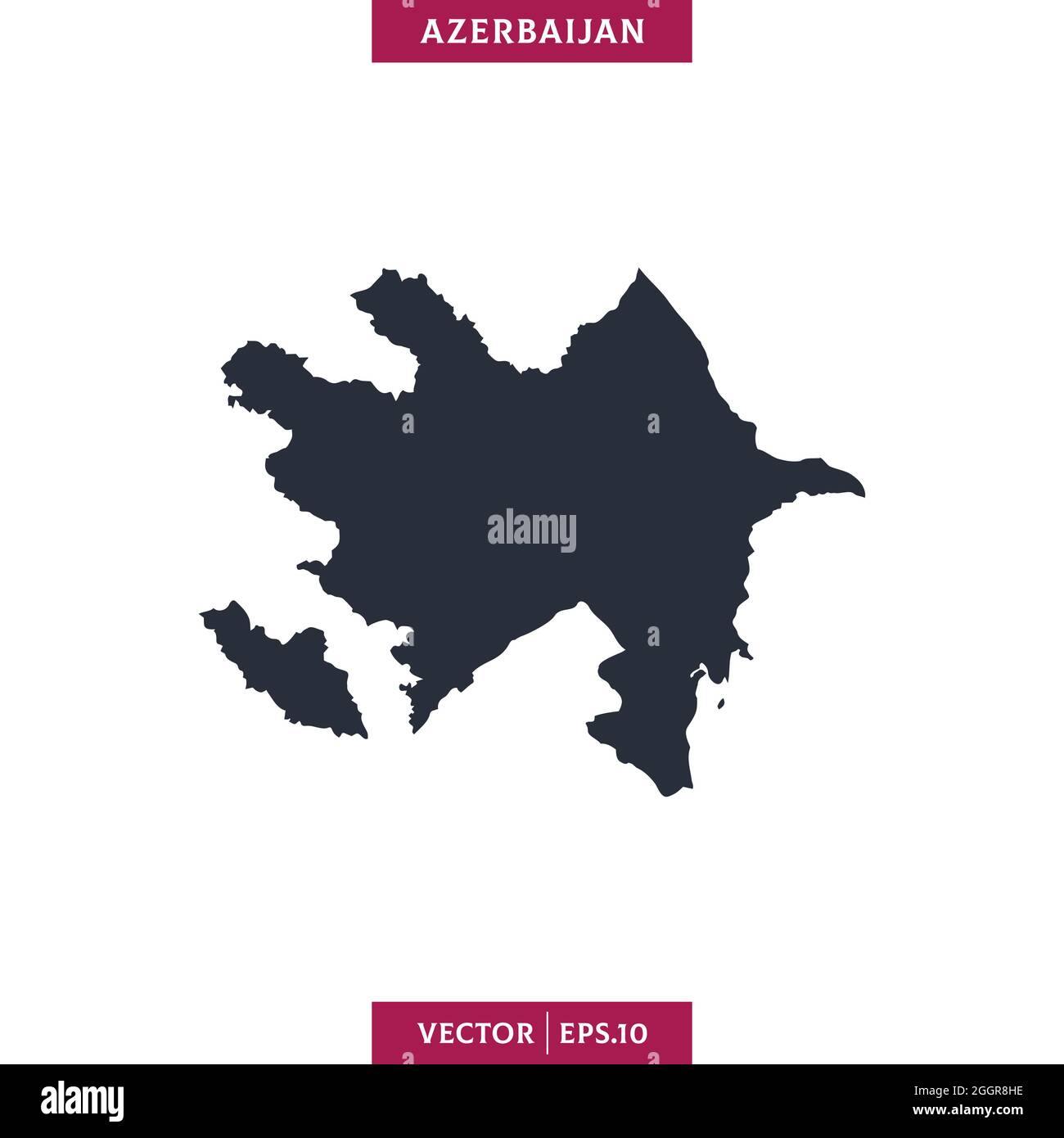 Detailed map of Azerbaijan vector stock illustration design template. Vector eps 10. Stock Vector