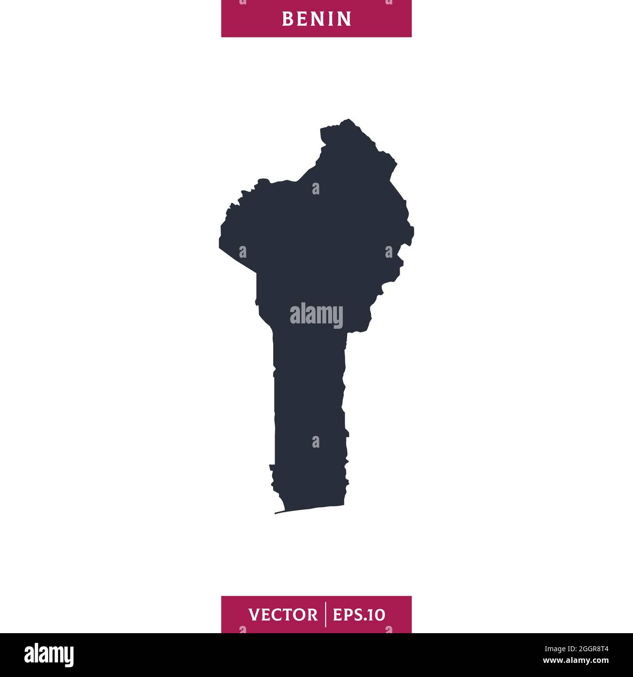 Detailed map of Benin vector stock illustration design template. Vector ...