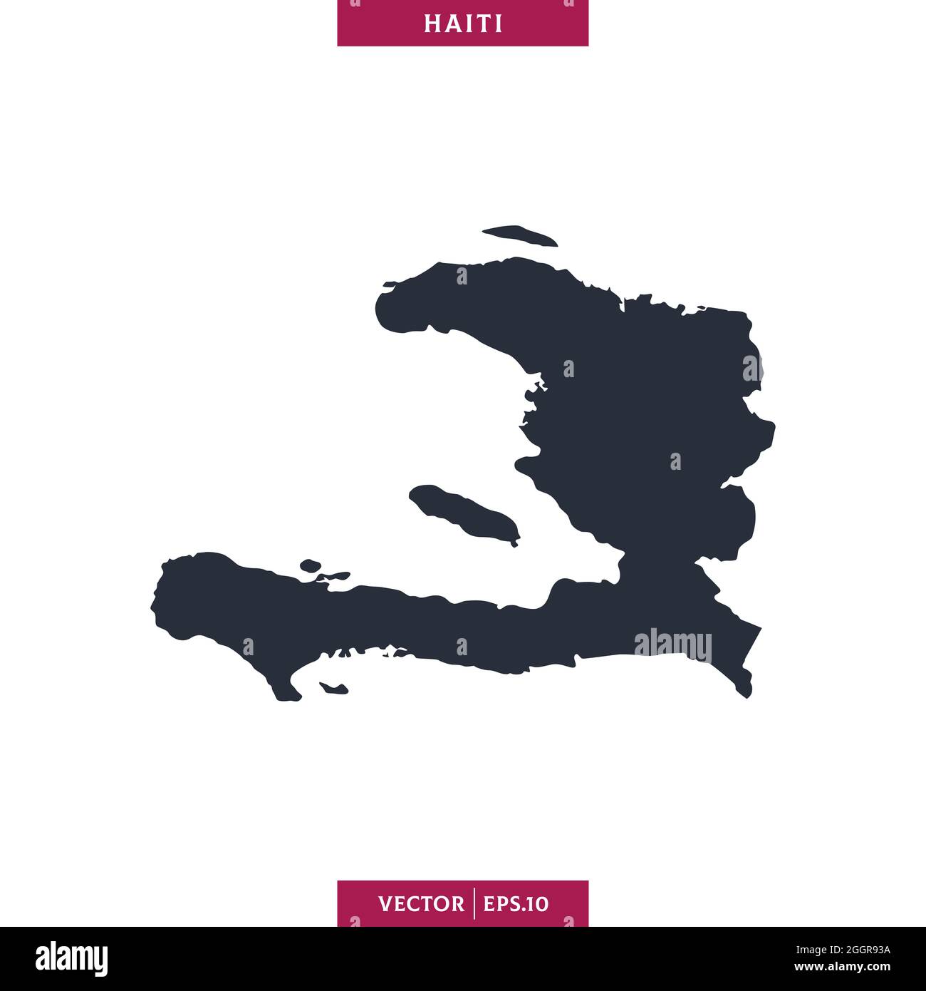 Detailed map of Haiti vector stock illustration design template. Vector eps 10. Stock Vector